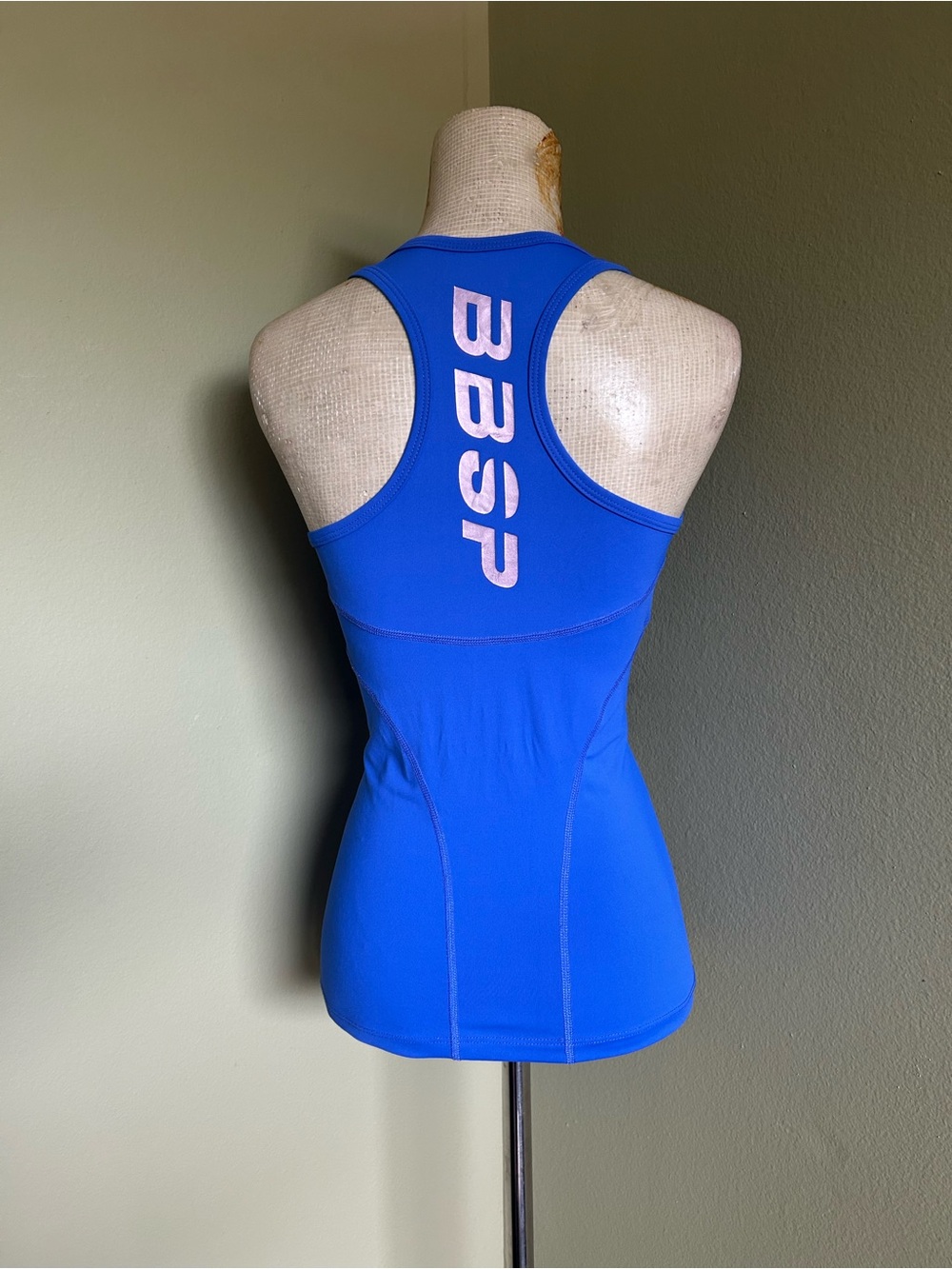 bebe Sport Royal Blue Racerback Logo Tank Sz M